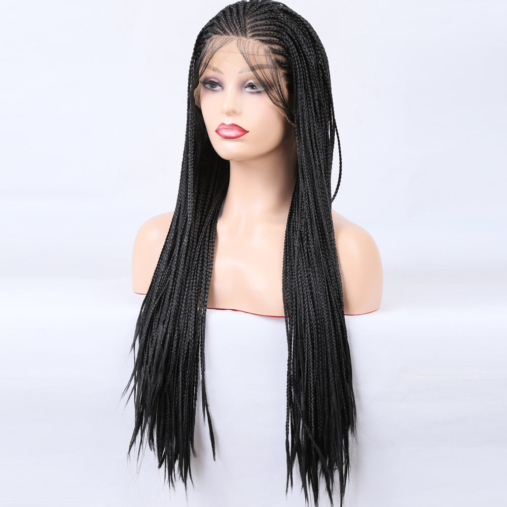 Lace Front Wig Braided Wigs Braiding Hair For Black Women Long Cosplay Synthetic Box Braid Wig