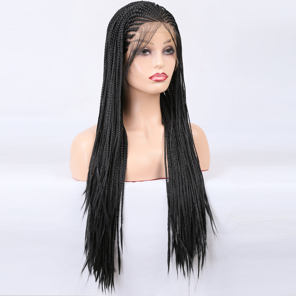 Lace Front Wig Braided Wigs Braiding Hair For Black Women Long Cosplay Synthetic Box Braid Wig
