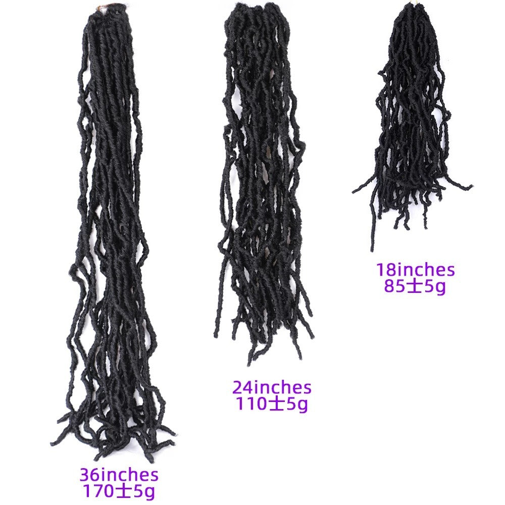 Wigs Tadpole Curve Nu Locs Earthworm Curve Crochet Chemical Fiber Hair Dirty Braid