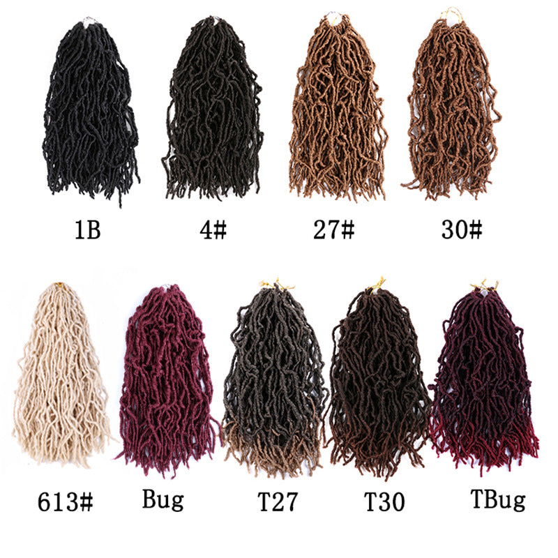 Wigs Tadpole Curve Nu Locs Earthworm Curve Crochet Chemical Fiber Hair Dirty Braid