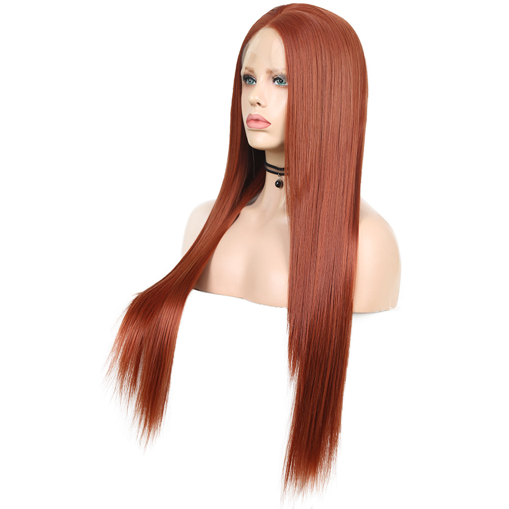 Hand Groove 13*2. 350# Chemical Fiber Front Lace Wig Headgear Long Straight Hair Natural Hairline Wig