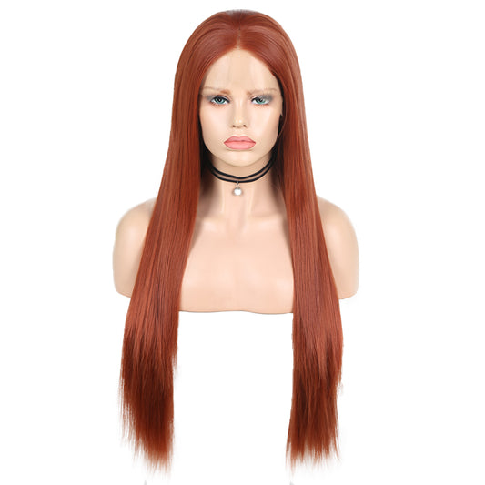 Hand Groove 13*2. 350# Chemical Fiber Front Lace Wig Headgear Long Straight Hair Natural Hairline Wig