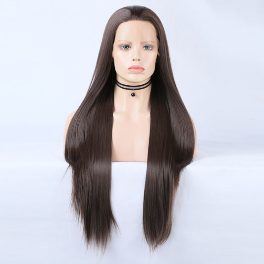 Wigs Ladies Wigs Long Straight Hair Front Lace Chemical Fiber Ladies Wigs Head Covers Large Lace wigs