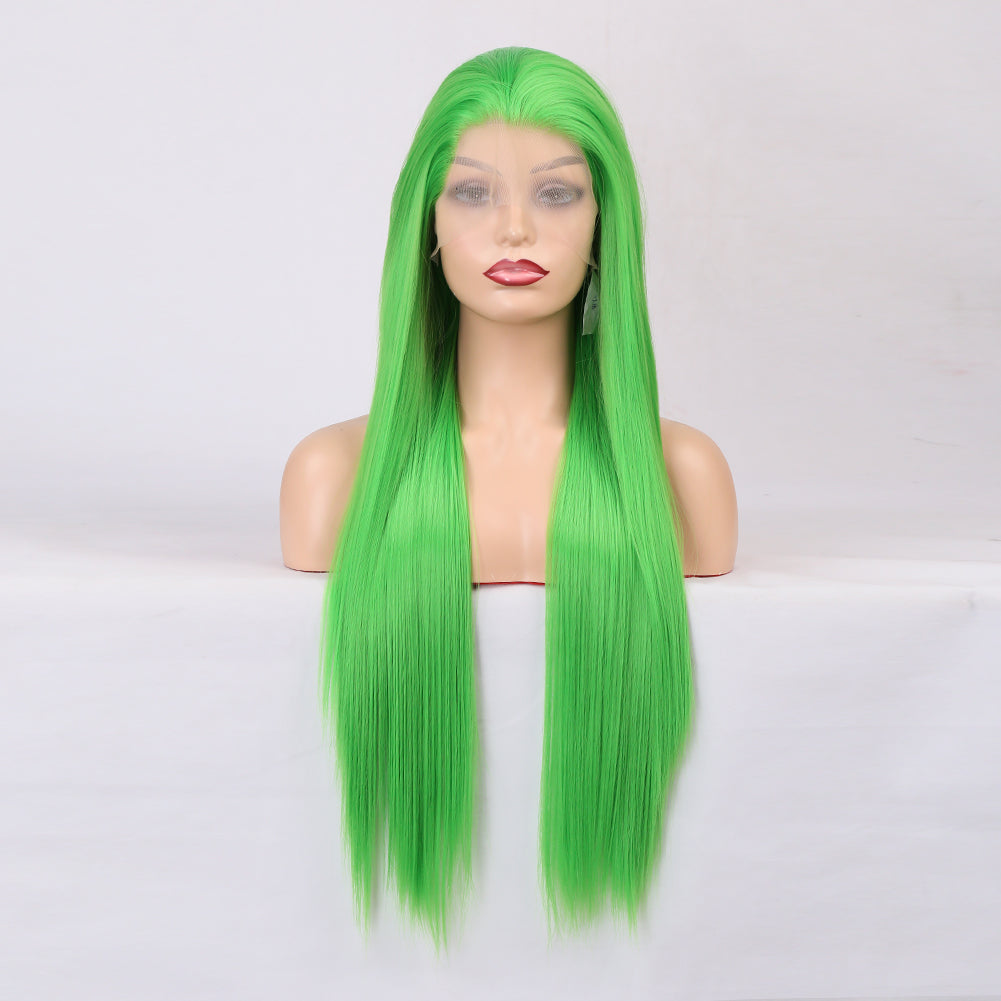 Wig Female Long Hair Chemical Fiber Front Lace Natural Simulation Wig Headgear Medium Long Hair Headgear